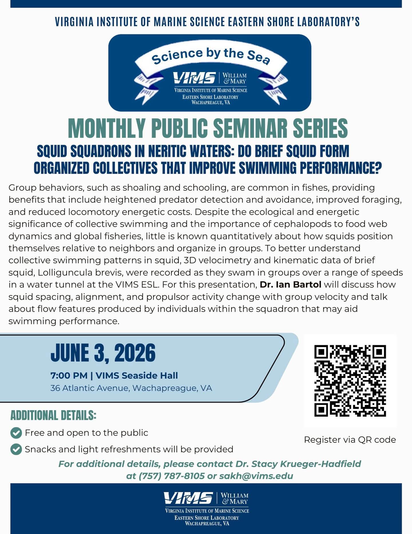 VIMS Monthly Public Seminar Series